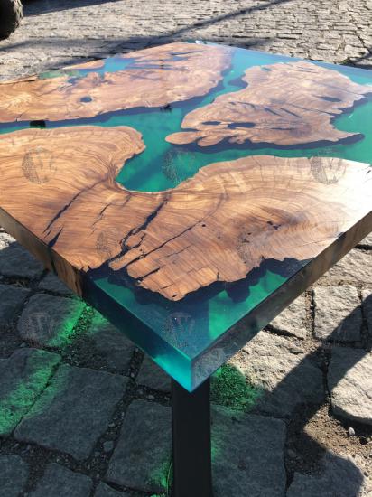 Terra Verdant Epoxy Resin Wood Coffee Table