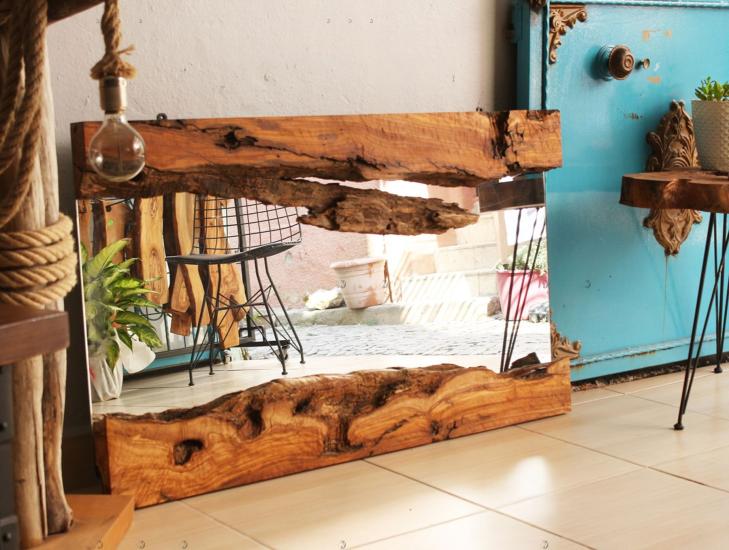 Serene Rustic Live Edge Mirror